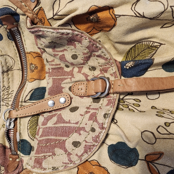 Vintage Fossil leather and canvas hobo bag - Picture 7 of 7